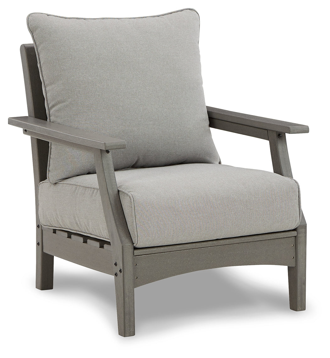 Visola Gray Outdoor Lounge Chair w/ Cushion (Set of 2)