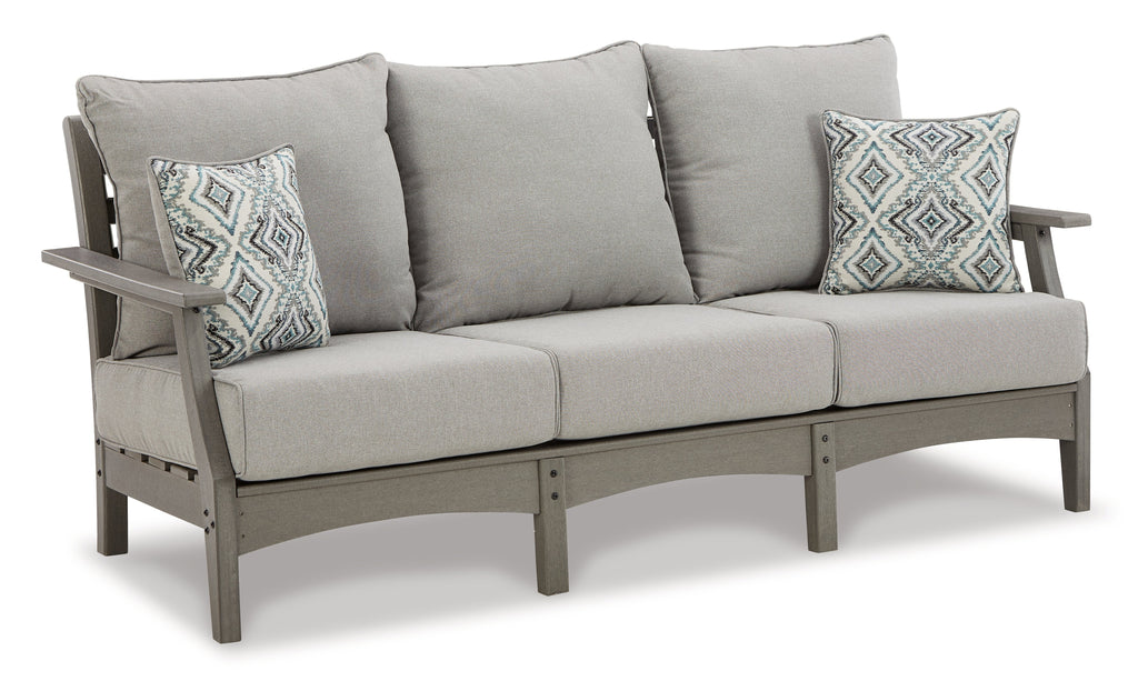 Visola Gray Outdoor Sofa, 2 Lounge Chairs and Coffee Table