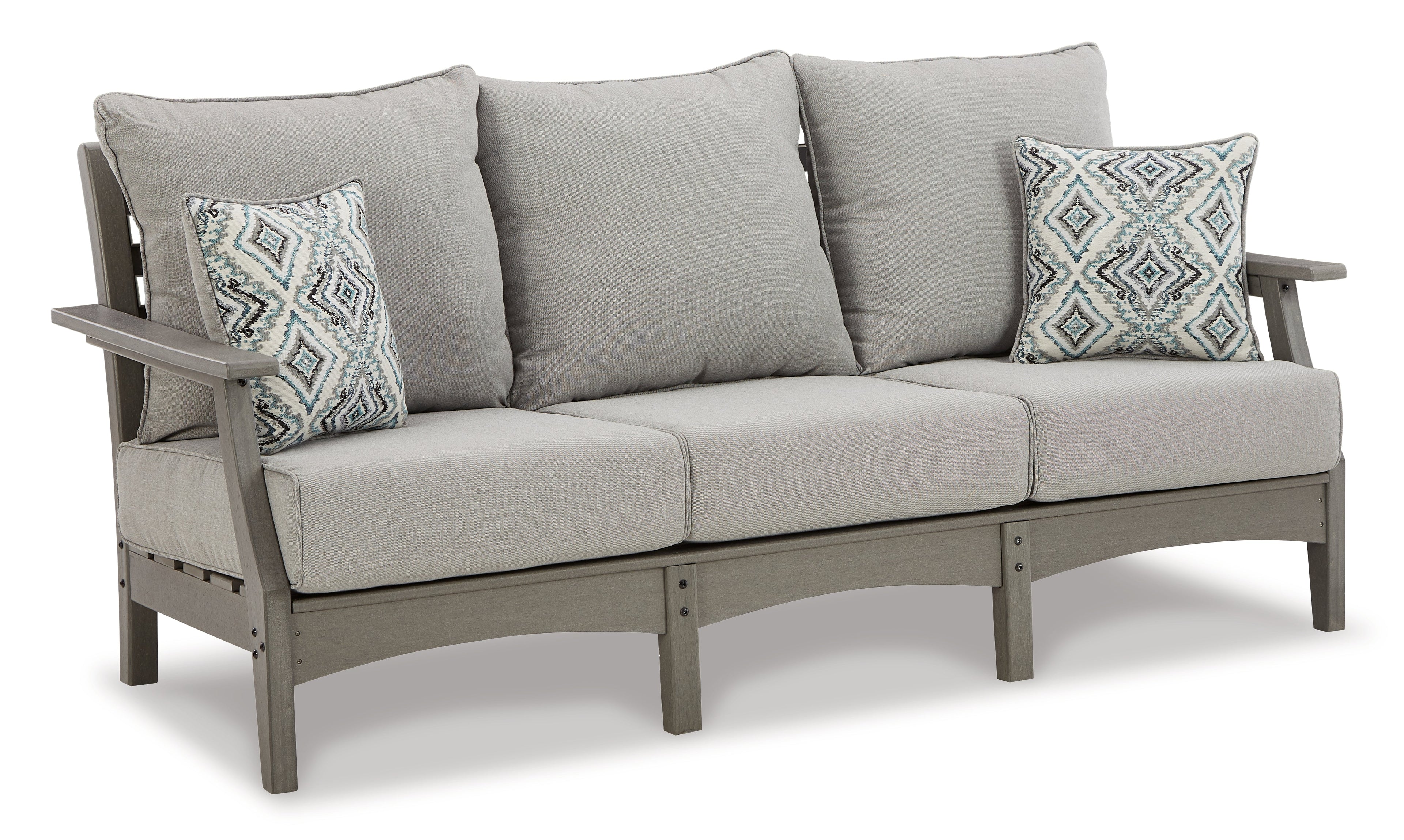 Visola Gray Outdoor Sofa, 2 Lounge Chairs and Coffee Table