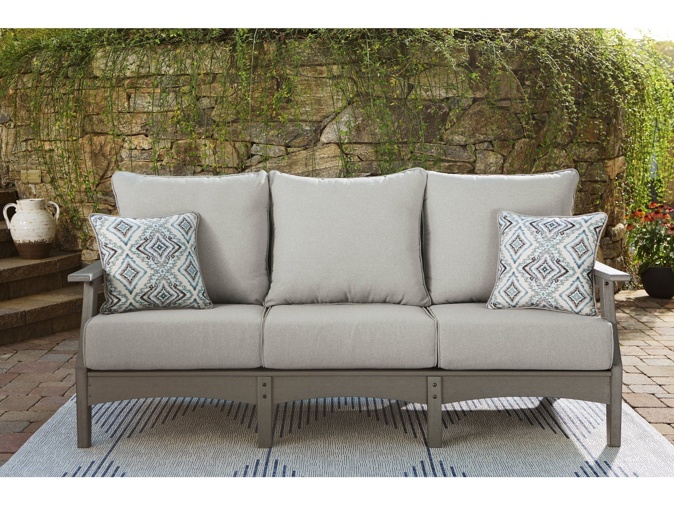 Visola Gray Outdoor Sofa w/ Cushion