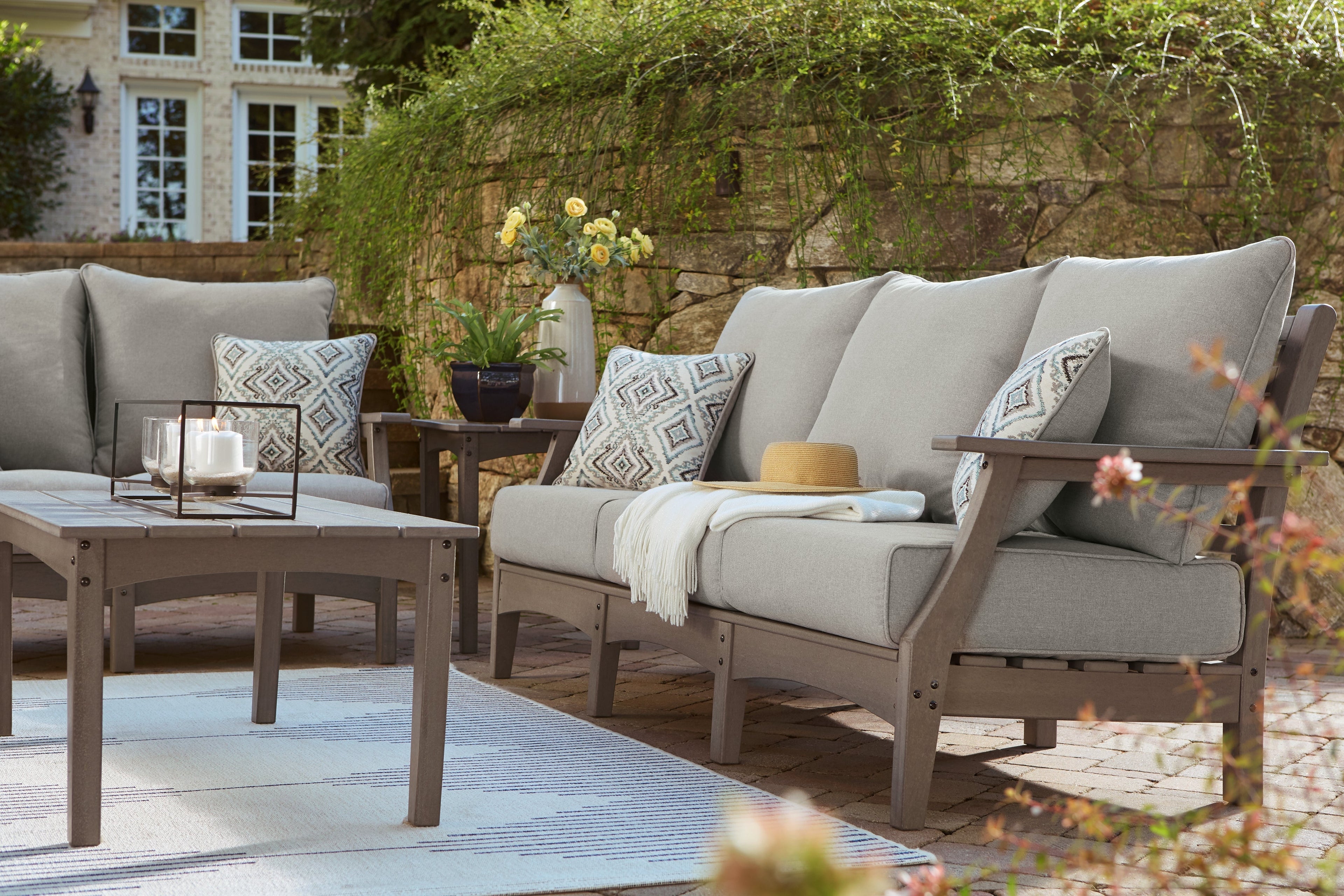 Visola Gray Outdoor Sofa w/ Cushion