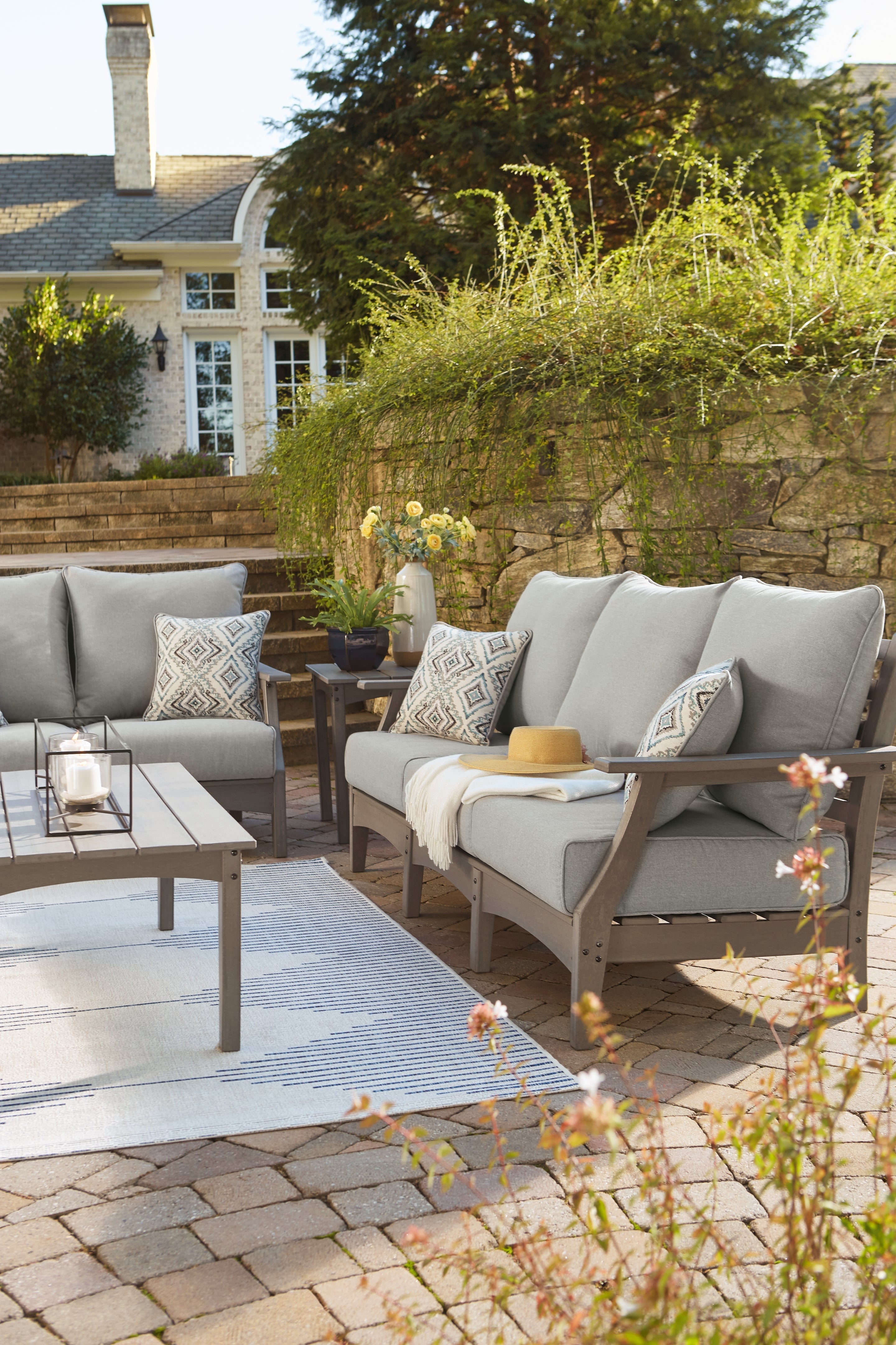 Visola Gray Outdoor Sofa w/ Cushion