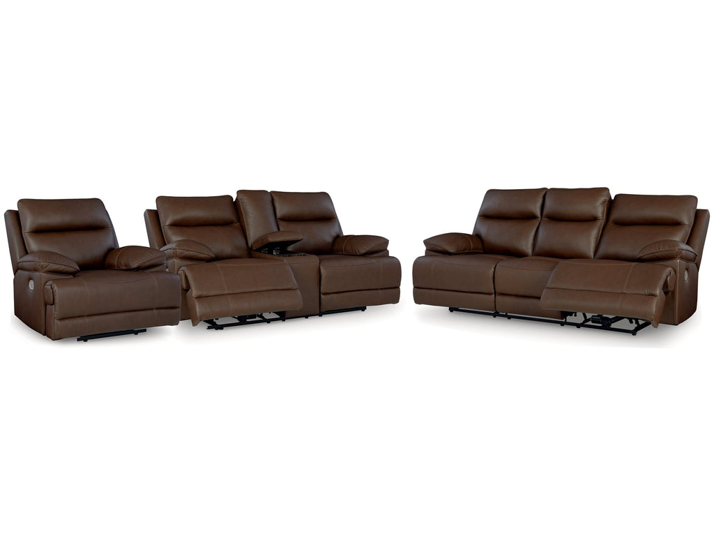 VonRyan Tobacco Power Reclining Sofa & Loveseat & Recliner