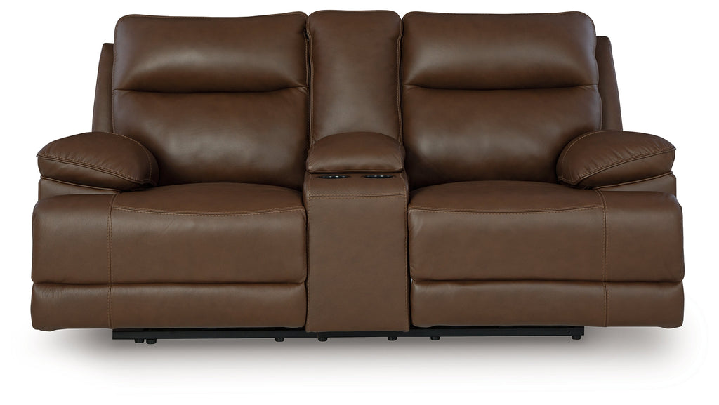 VonRyan Tobacco Power Reclining Sofa and Loveseat