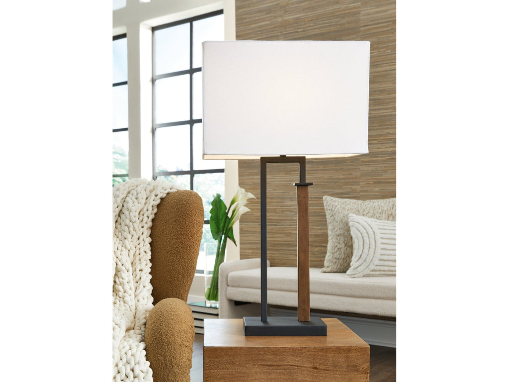 Voslen Black/Brown Table Lamp (Set of 2)