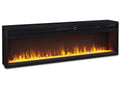 Wide Electric Fireplace Insert 57", Black