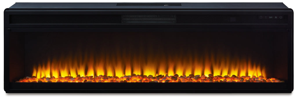 Wide Electric Fireplace Insert 57", Black