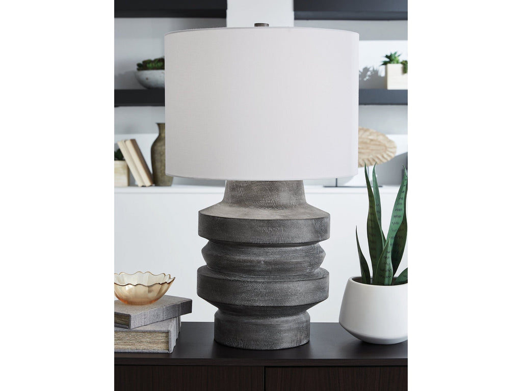 Wahida Distressed Black Poly Table Lamp