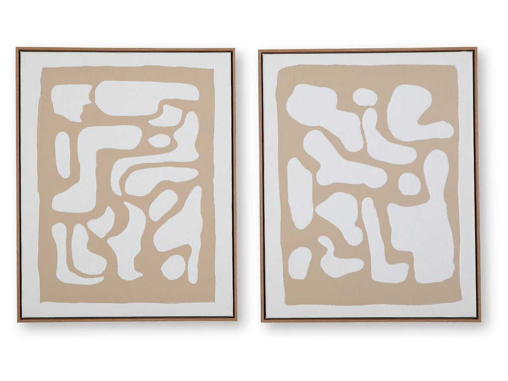Waldett Beige/White Wall Art Set