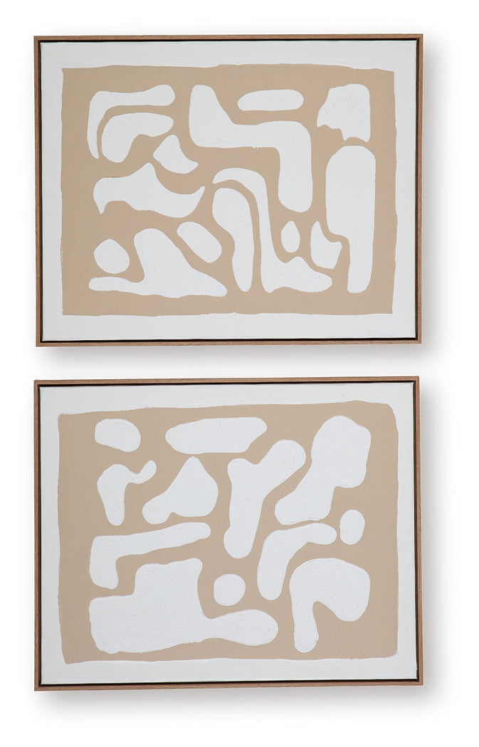 Waldett Beige/White Wall Art Set