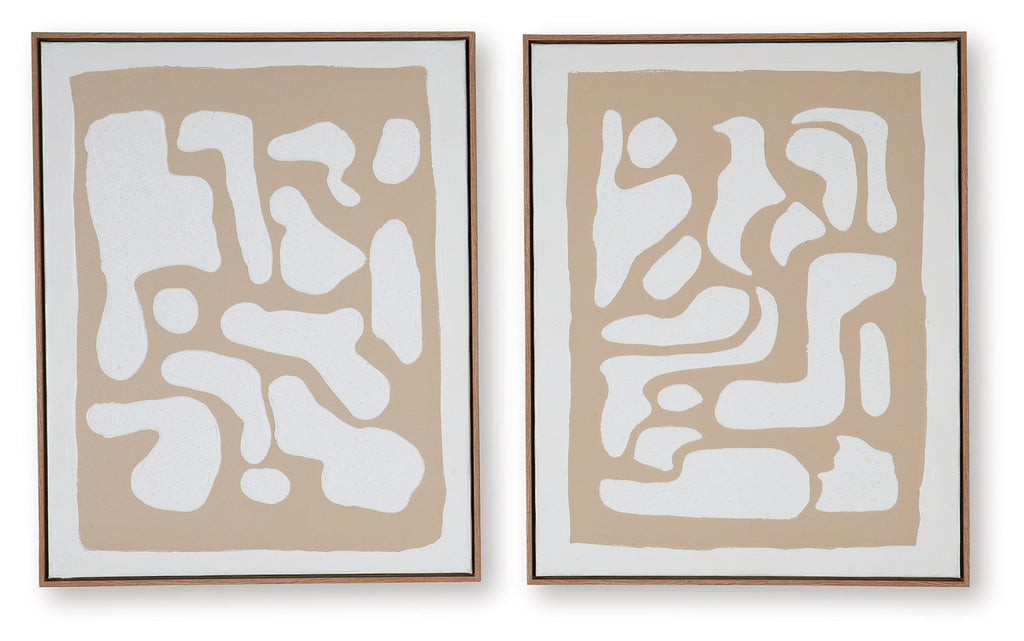 Waldett Beige/White Wall Art Set