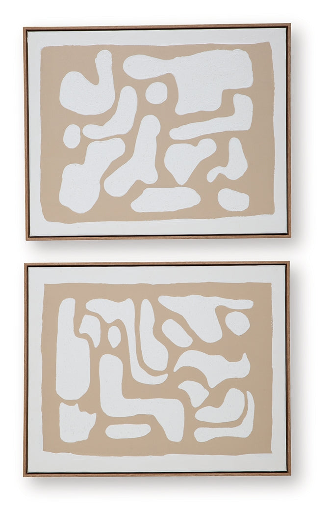 Waldett Beige/White Wall Art Set