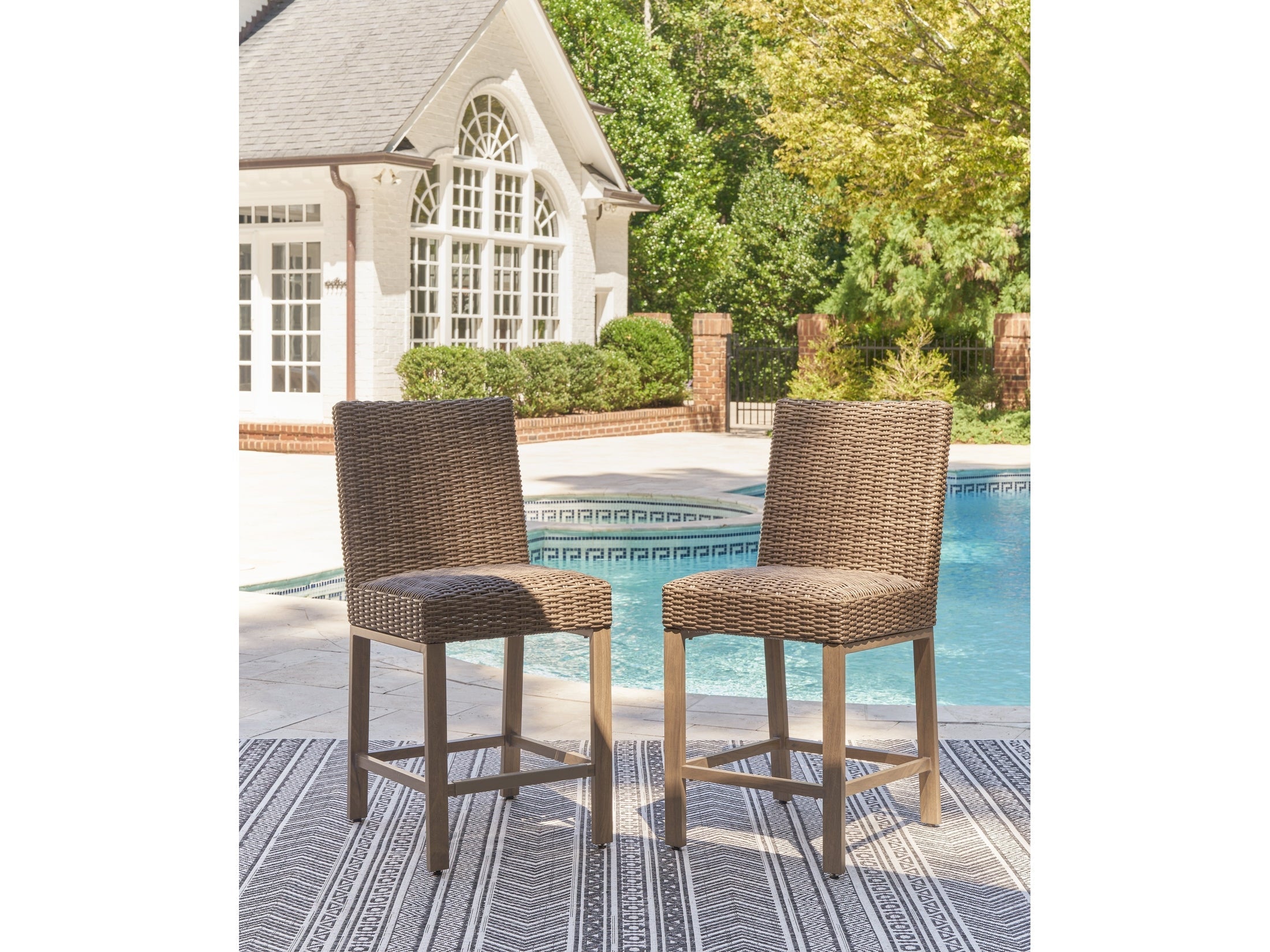 Walton Bridge Driftwood Outdoor Bar Stool (Set of 2)