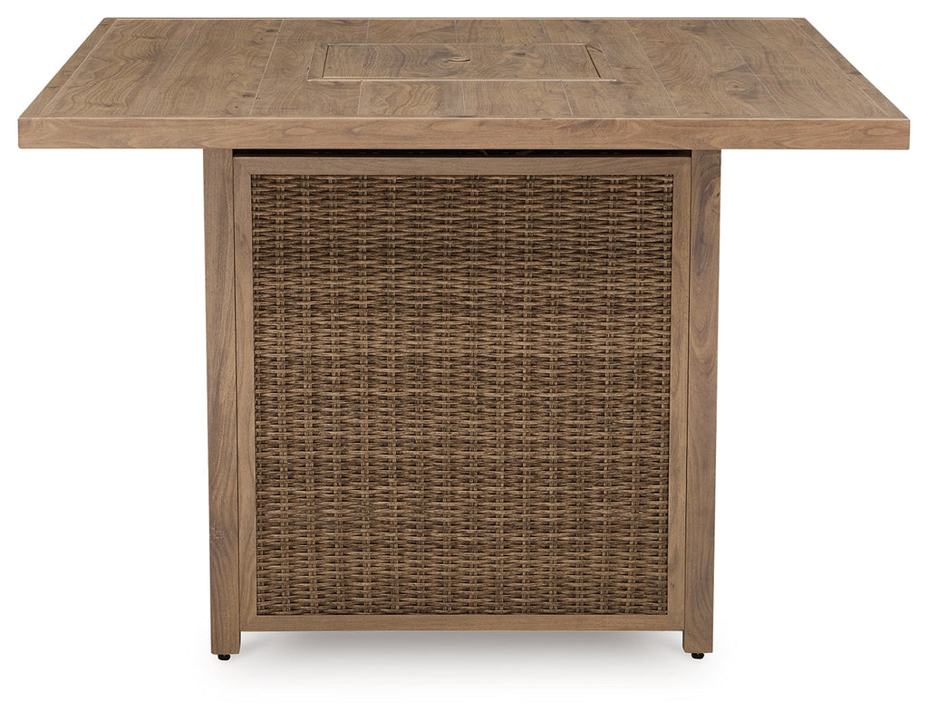 Walton Bridge Driftwood Outdoor Bar Table with Fire Pit