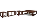 Watson Dark Brown Coffee Table & 2 End Tables w/Console