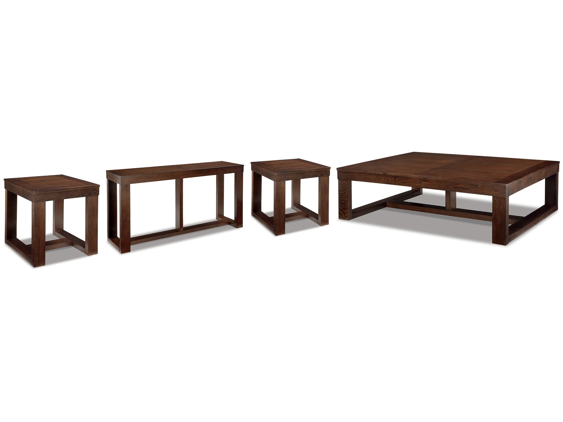 Watson Dark Brown Coffee Table & 2 End Tables w/Console