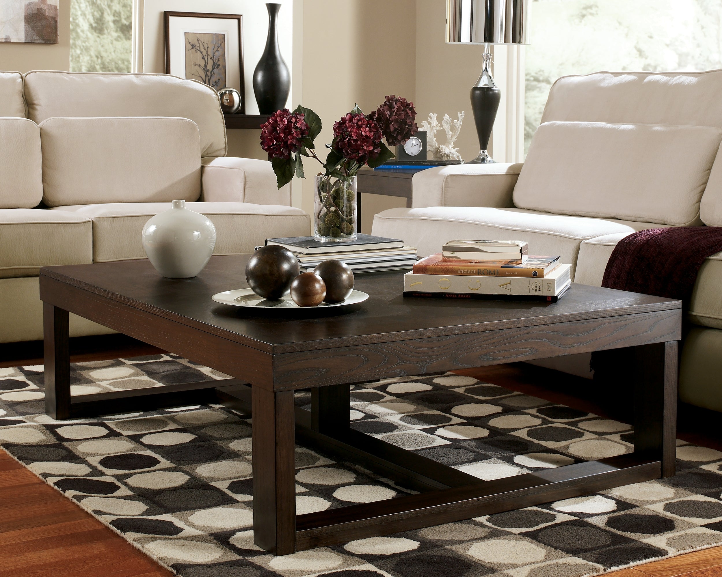 Watson Dark Brown Coffee Table & 2 End Tables w/Console