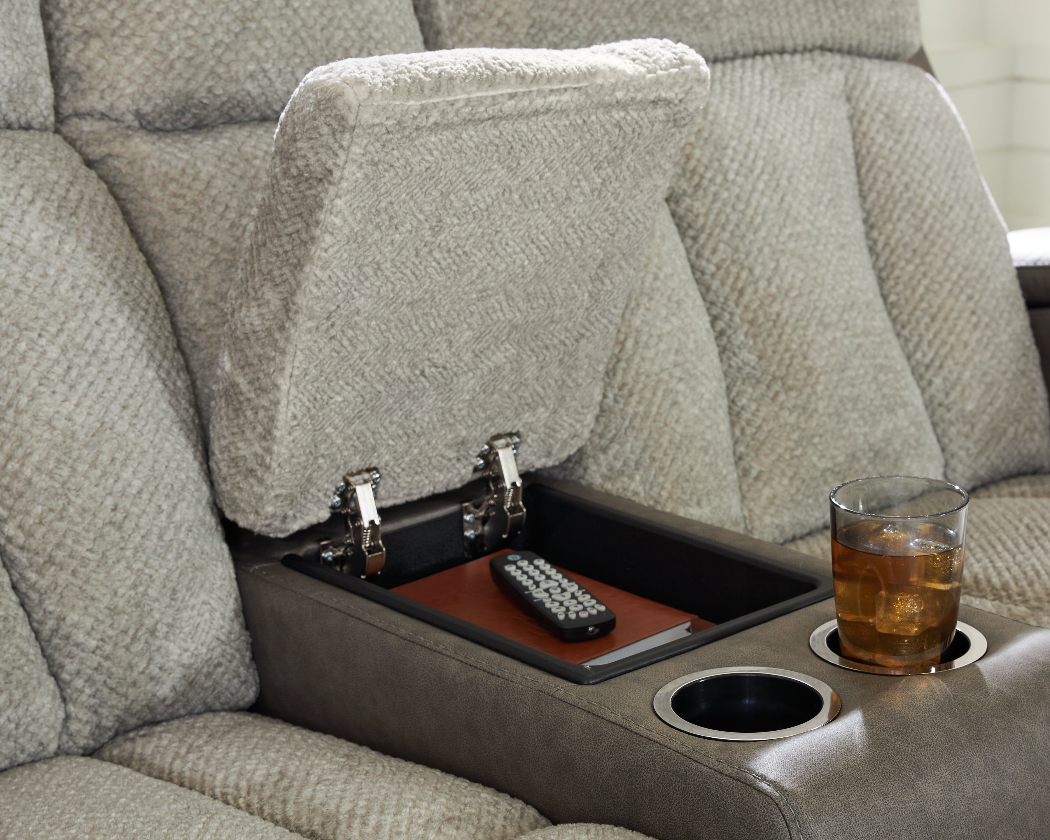 WhipLash Sisal Power Reclining Loveseat w/Console