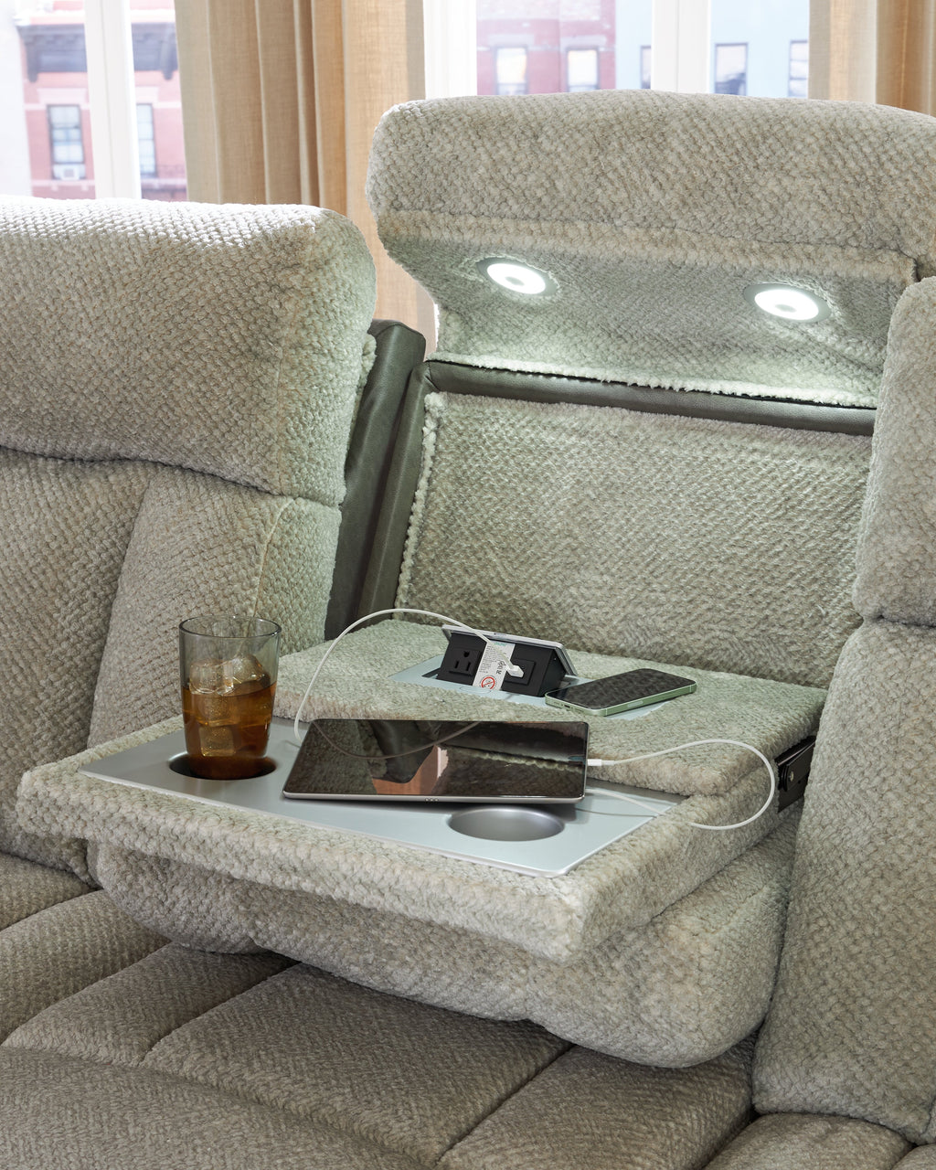 WhipLash Sisal Power Reclining Sofa and Loveseat
