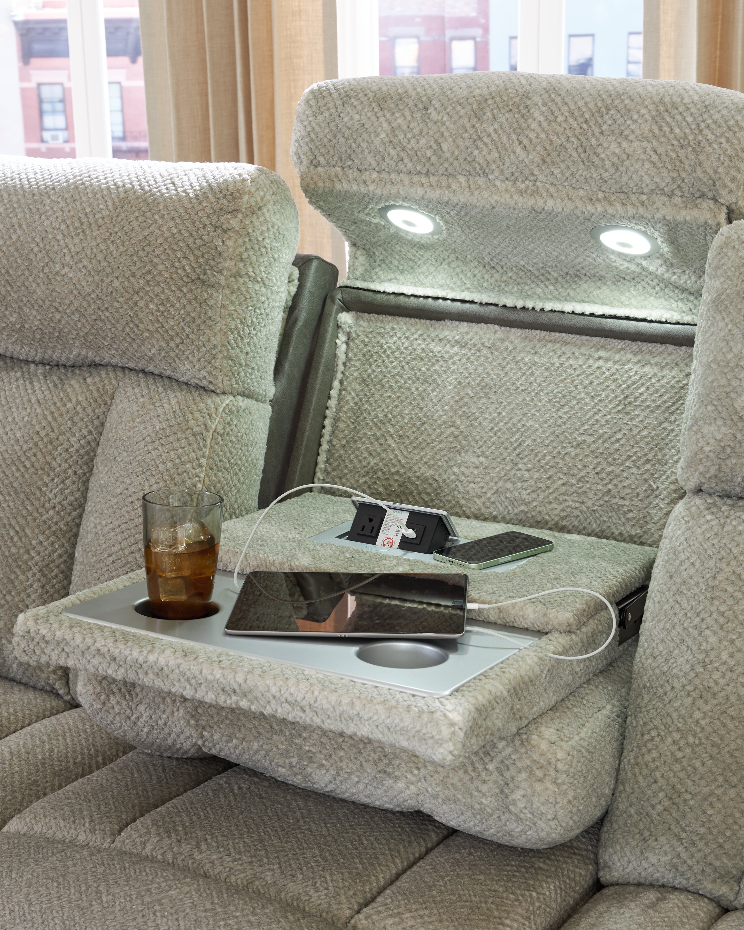 WhipLash Sisal Power Reclining Sofa and Loveseat