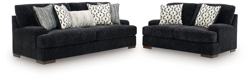 Whitmore Manor Black Pearl Sofa and Loveseat