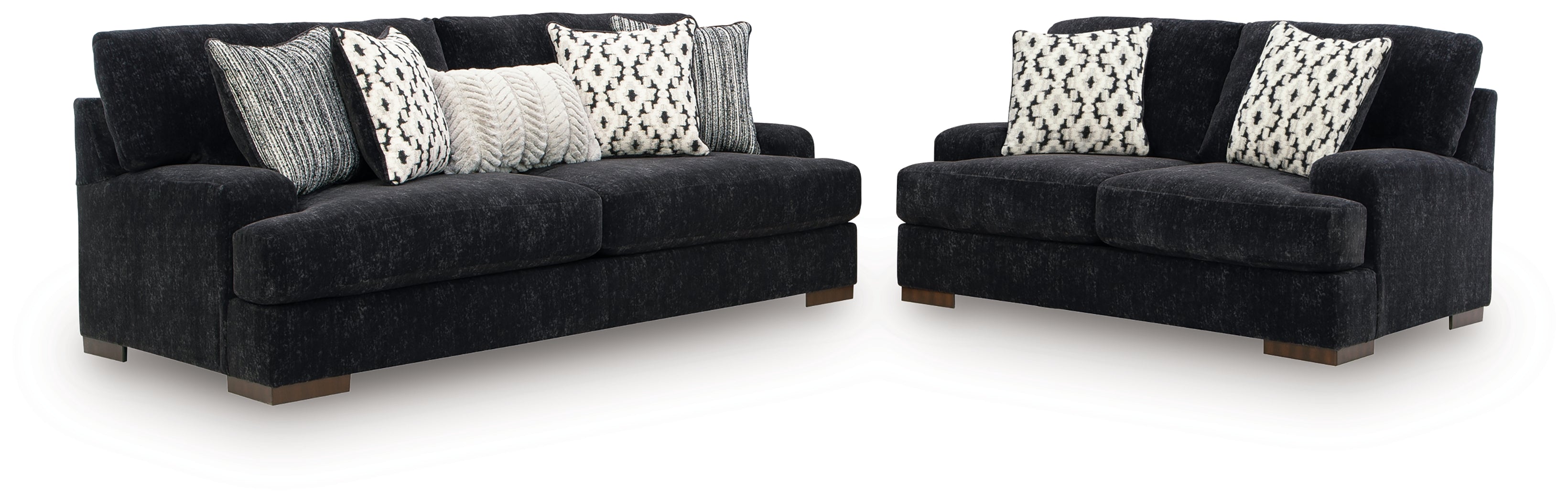 Whitmore Manor Black Pearl Sofa and Loveseat