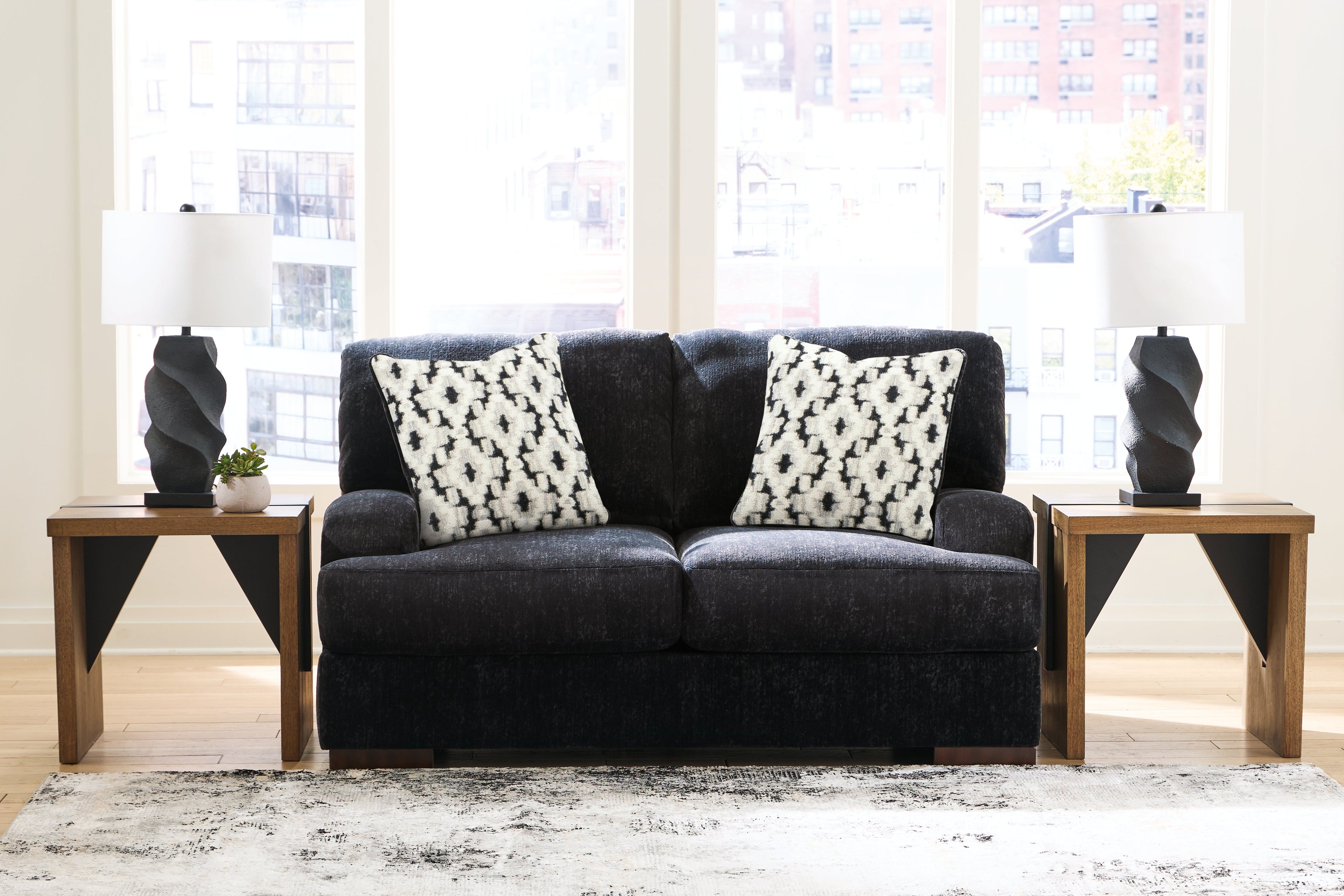 Whitmore Manor Black Pearl Sofa and Loveseat