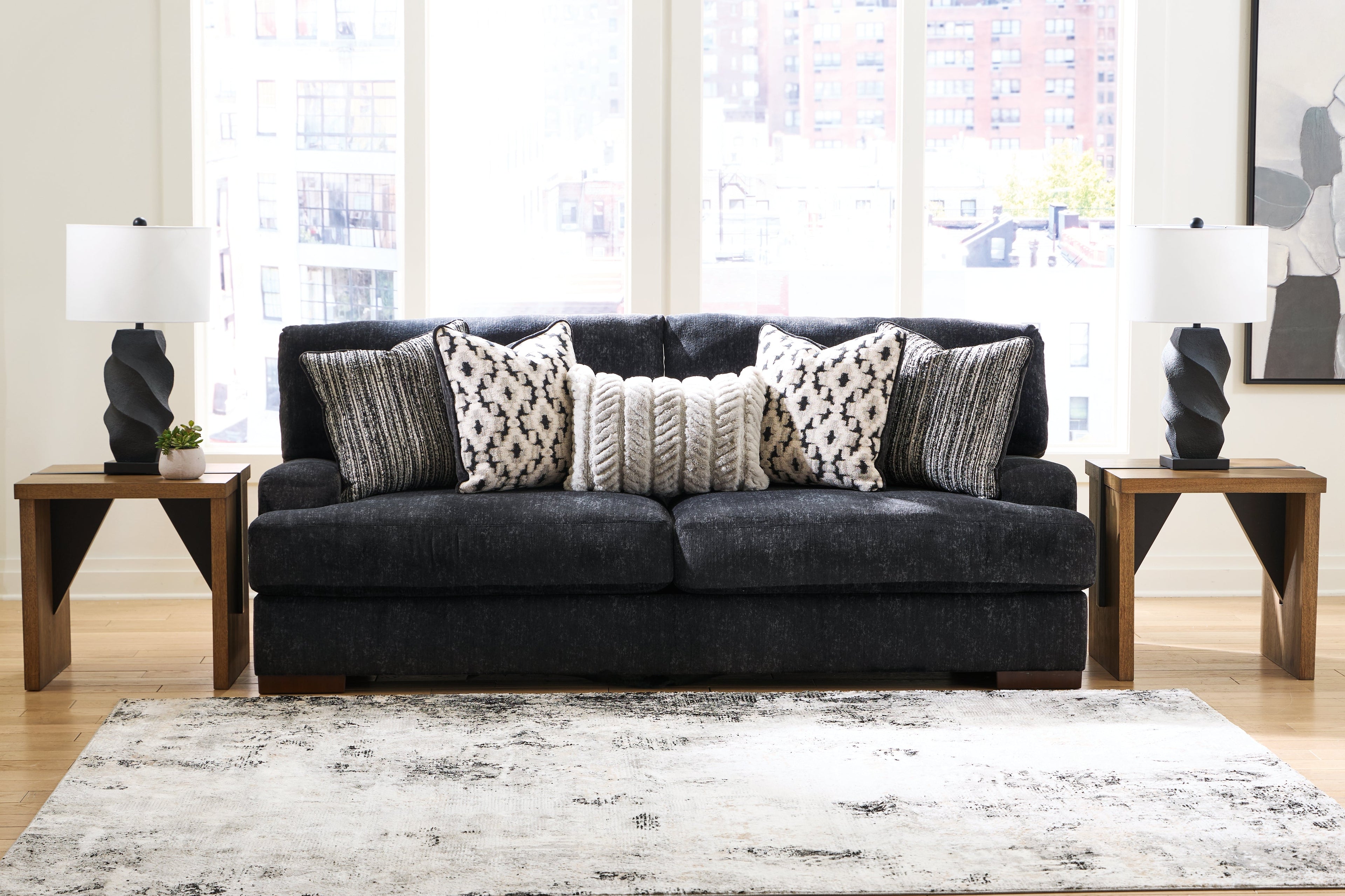 Whitmore Manor Black Pearl Sofa and Loveseat