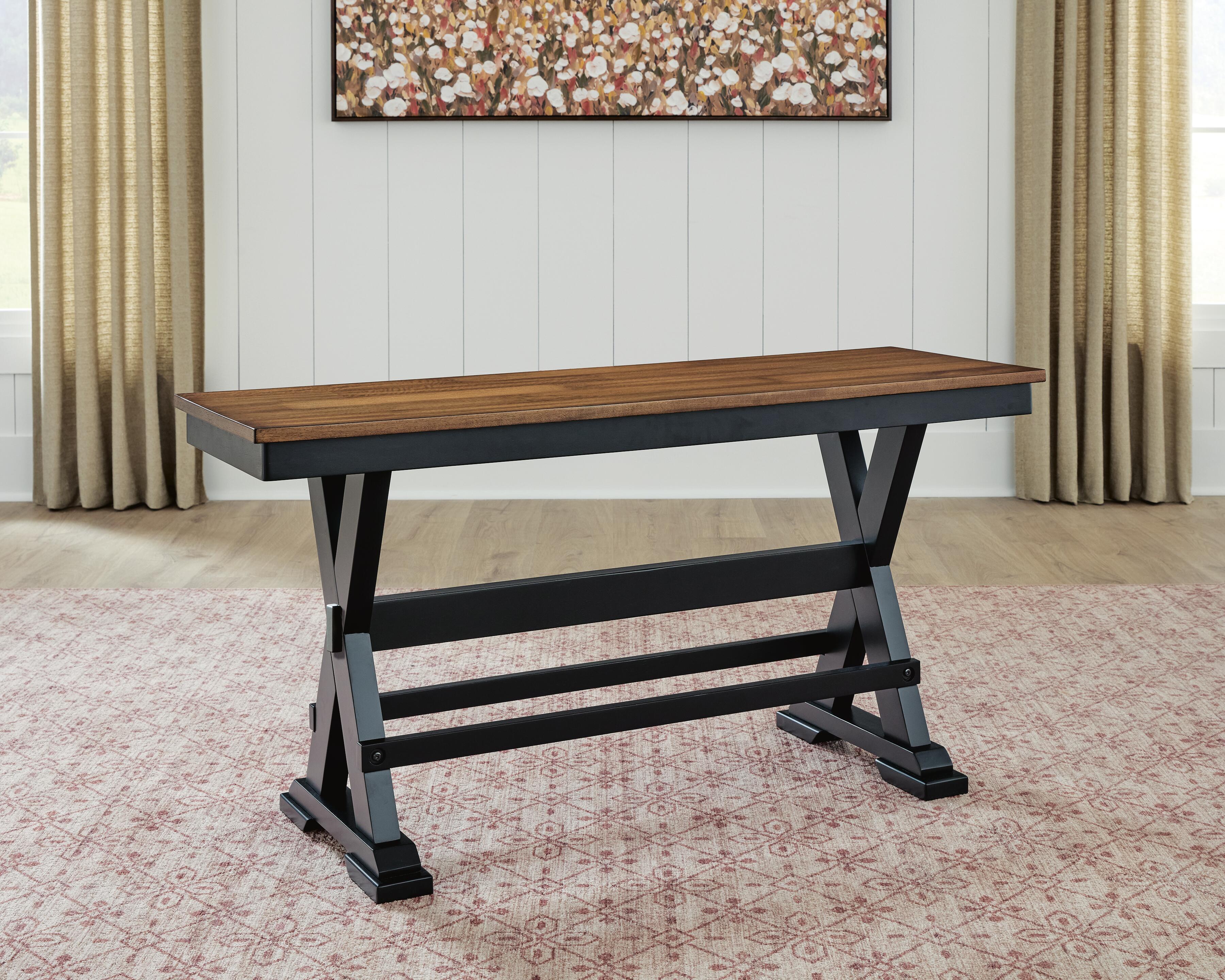 Wildenauer Brown/Black 48" Counter Height Bench