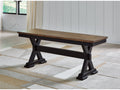 Wildenauer Brown & Black 50" Dining Room Bench