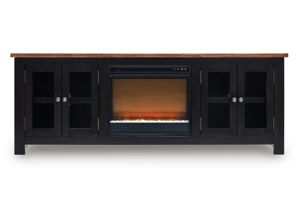 Wildenauer /Black 76" TV Stand, Brown