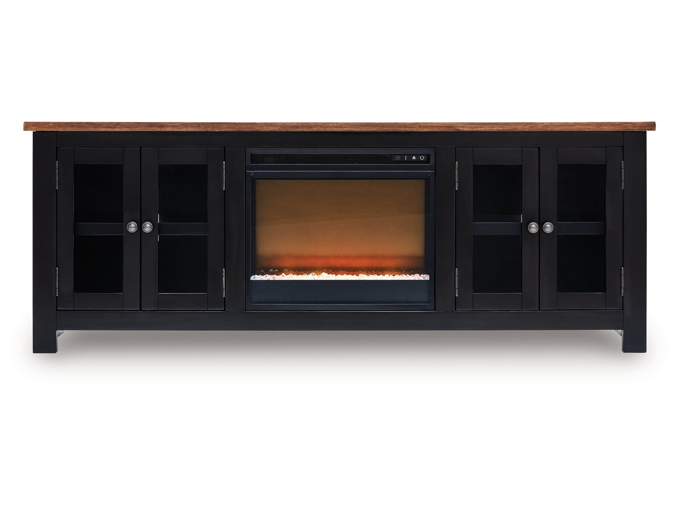 Wildenauer /Black 76" TV Stand, Brown