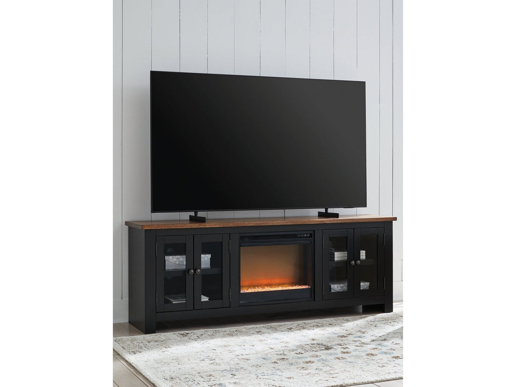 Wildenauer /Black 76" TV Stand, Brown