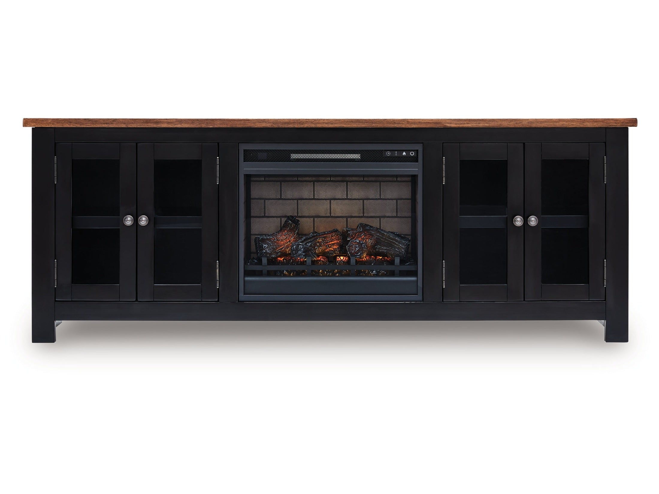 Wildenauer /Black 76" TV Stand, Brown