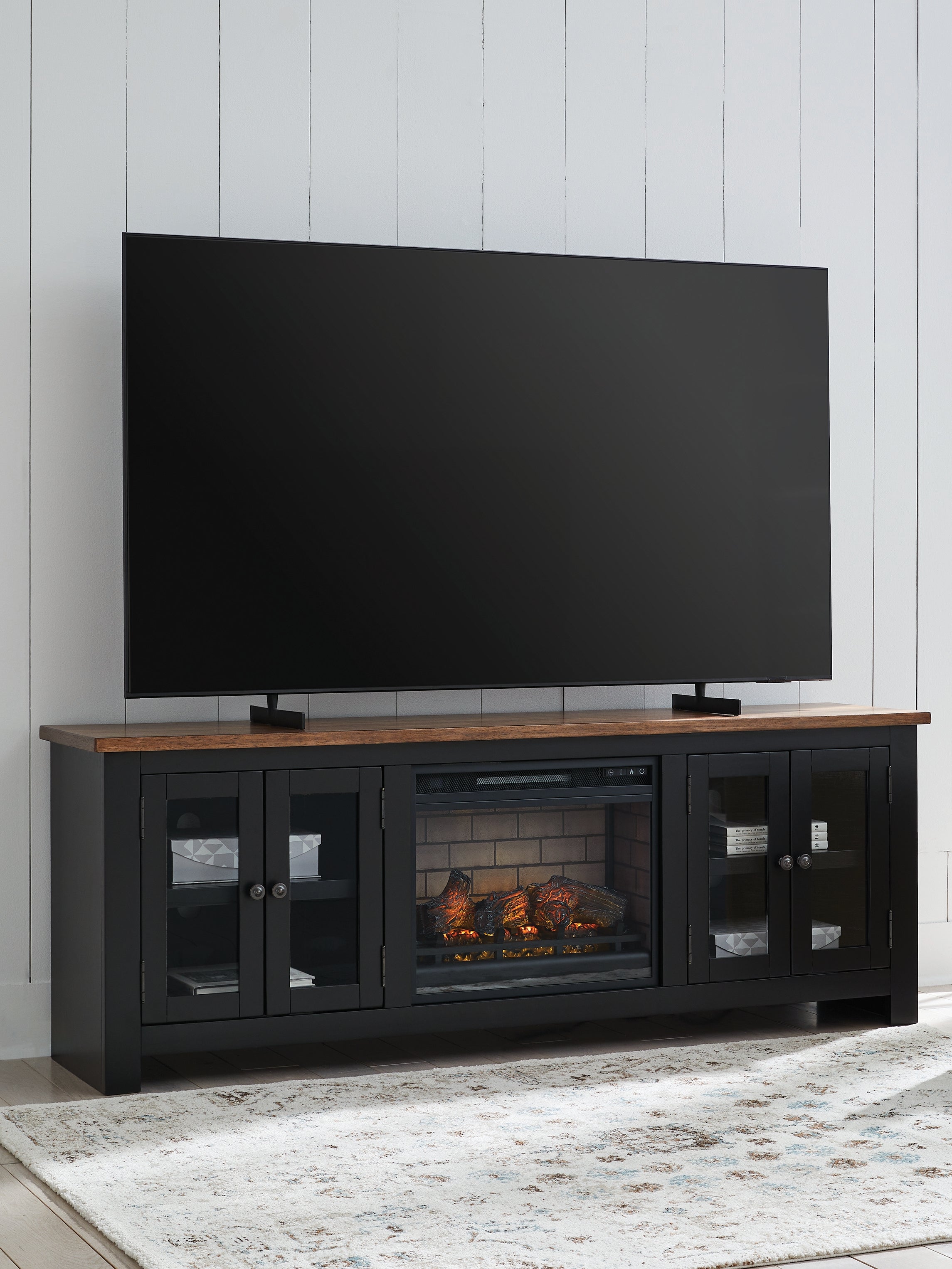 Wildenauer /Black 76" TV Stand, Brown