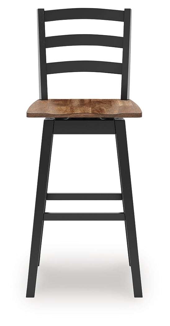 Wildenauer Brown/Black Bar Table and 2 Barstools
