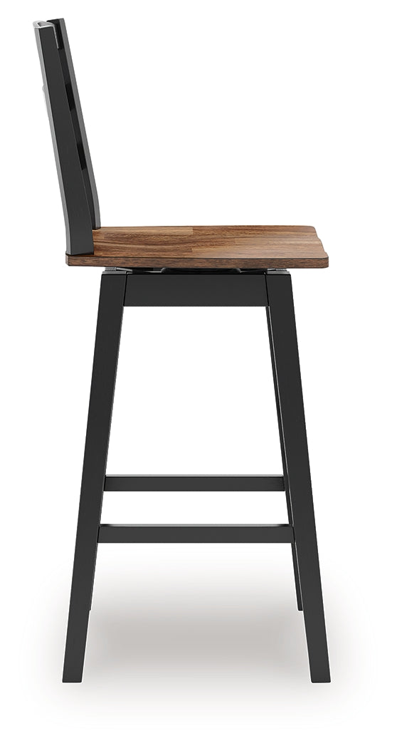 Wildenauer Brown/Black Bar Table and 2 Barstools