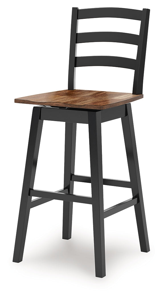 Wildenauer Brown/Black Bar Table and 2 Barstools