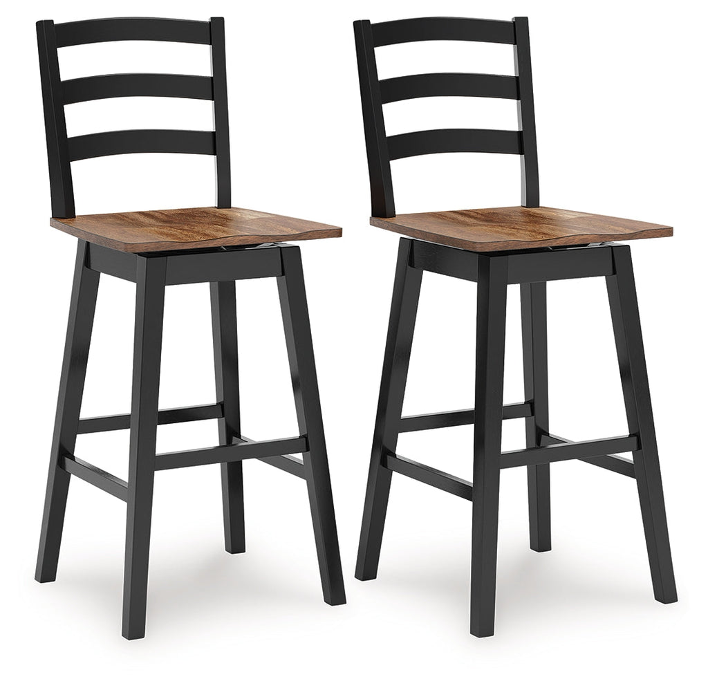 Wildenauer Brown/Black Bar Table and 4 Barstools