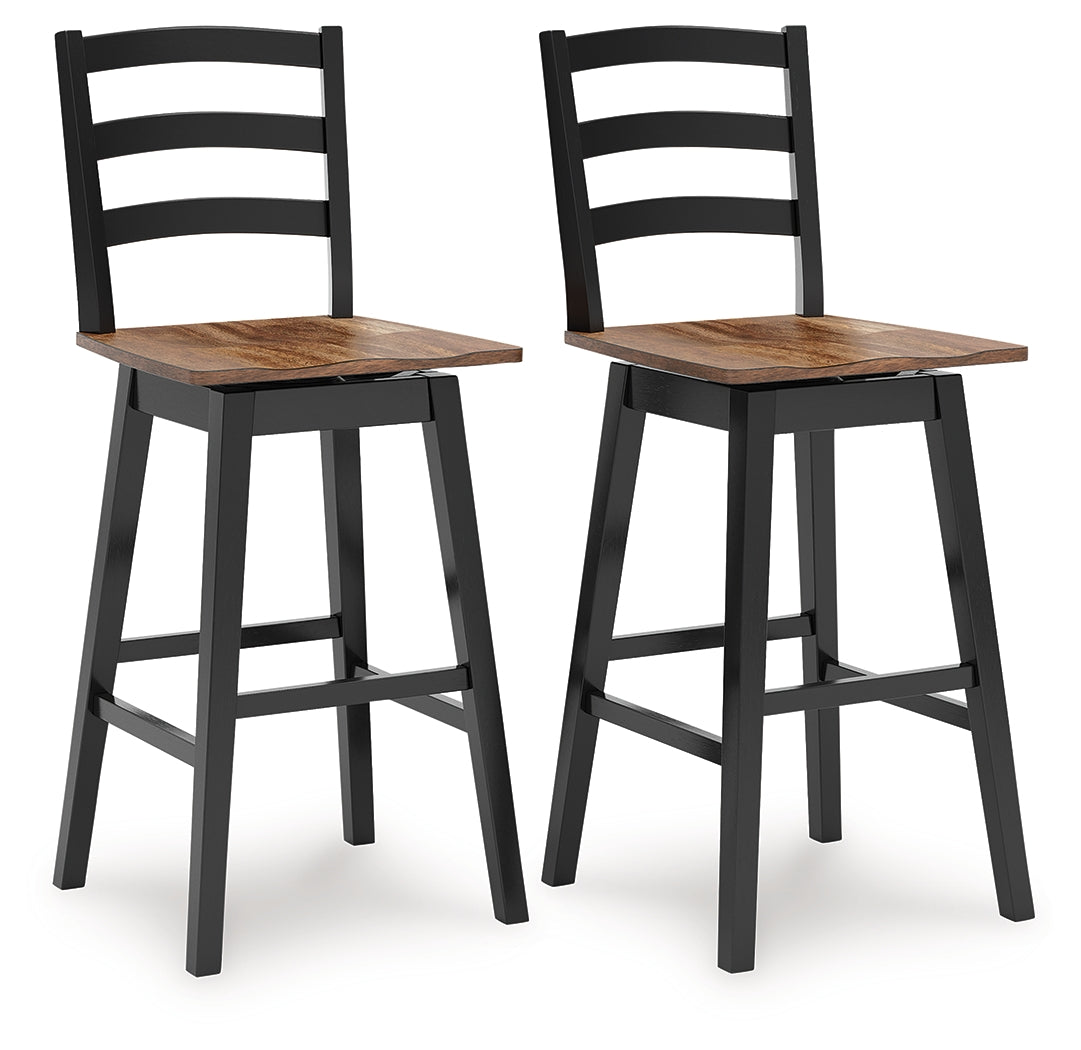 Wildenauer Brown/Black Bar Table and 4 Barstools