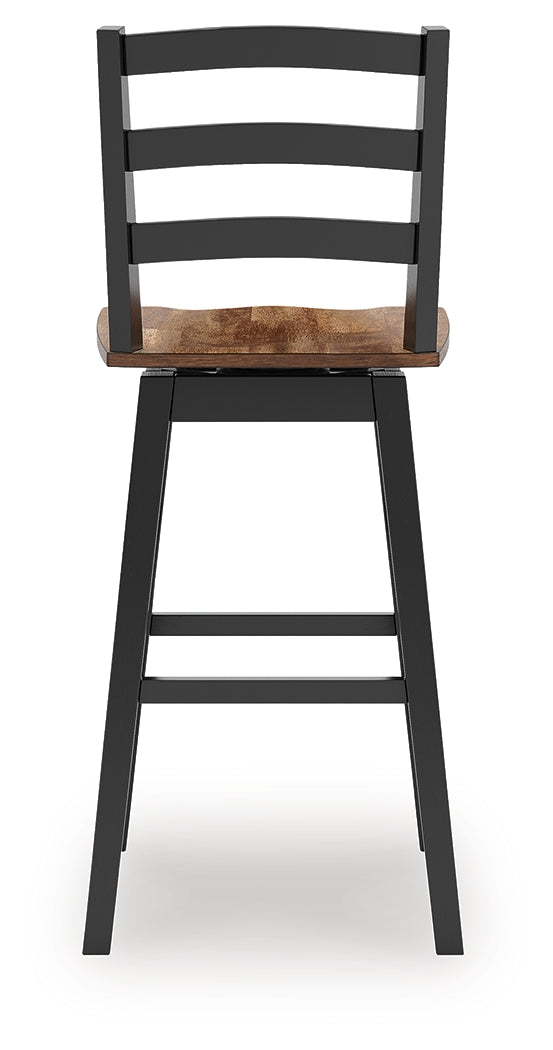 Wildenauer Brown/Black Bar Table and 4 Barstools