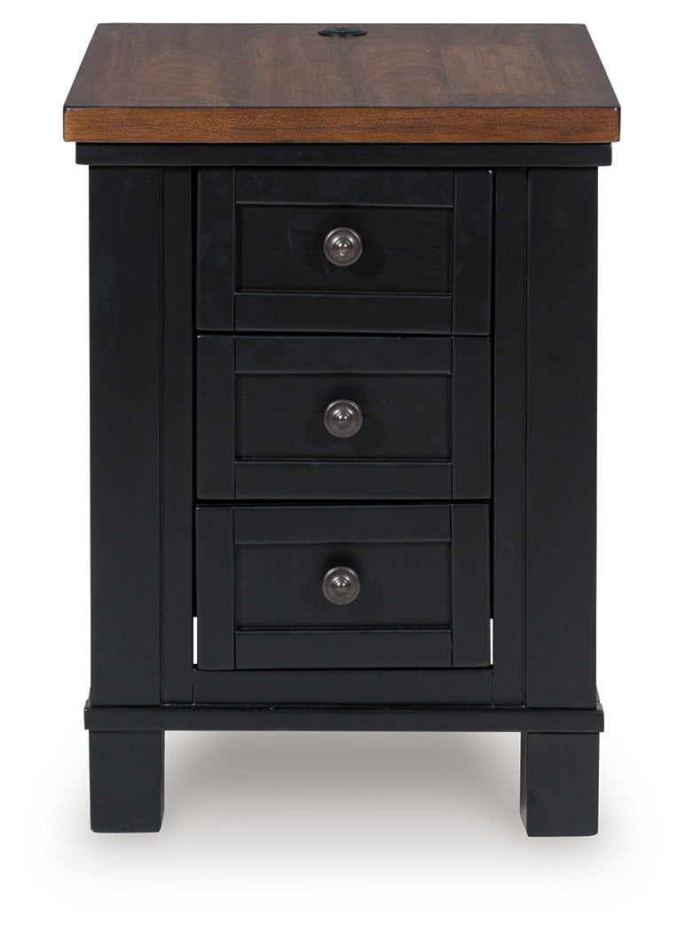 Wildenauer Brown/Black Chair Side End Table