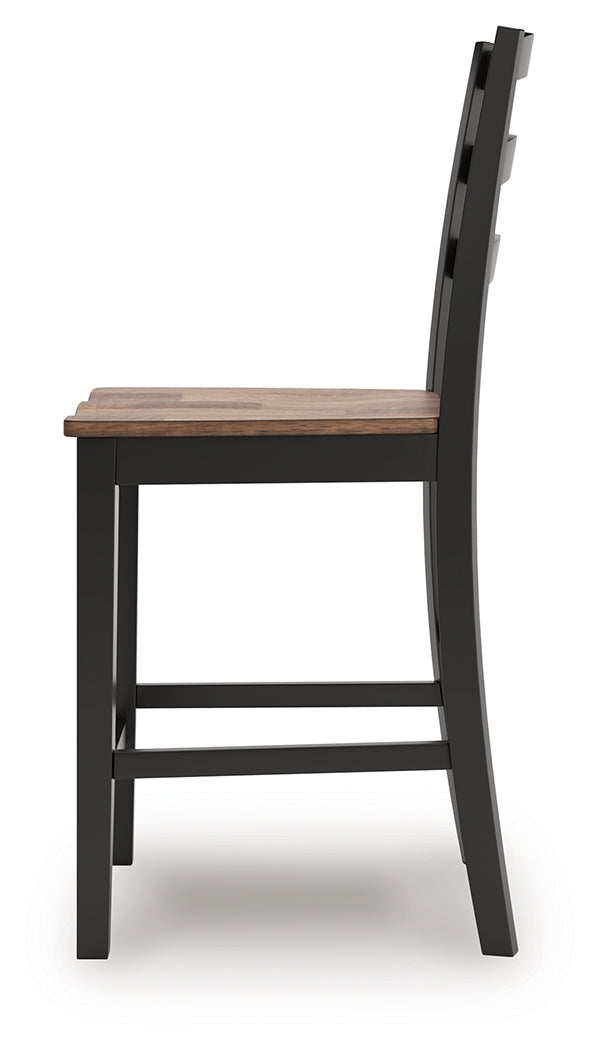 Wildenauer Brown/Black Counter Height Barstool (Set of 2)
