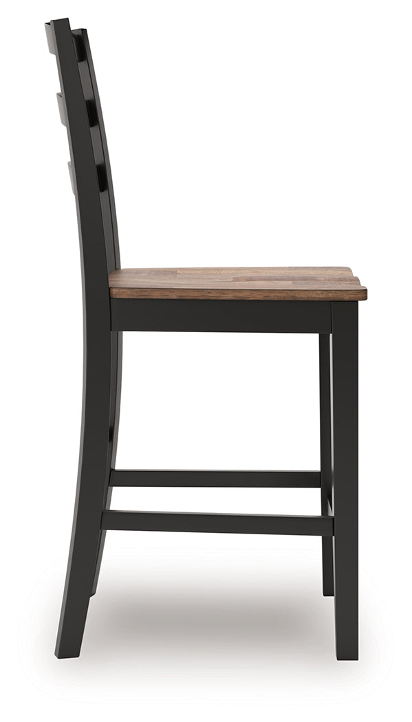 Wildenauer Brown/Black Counter Height Barstool (Set of 2)