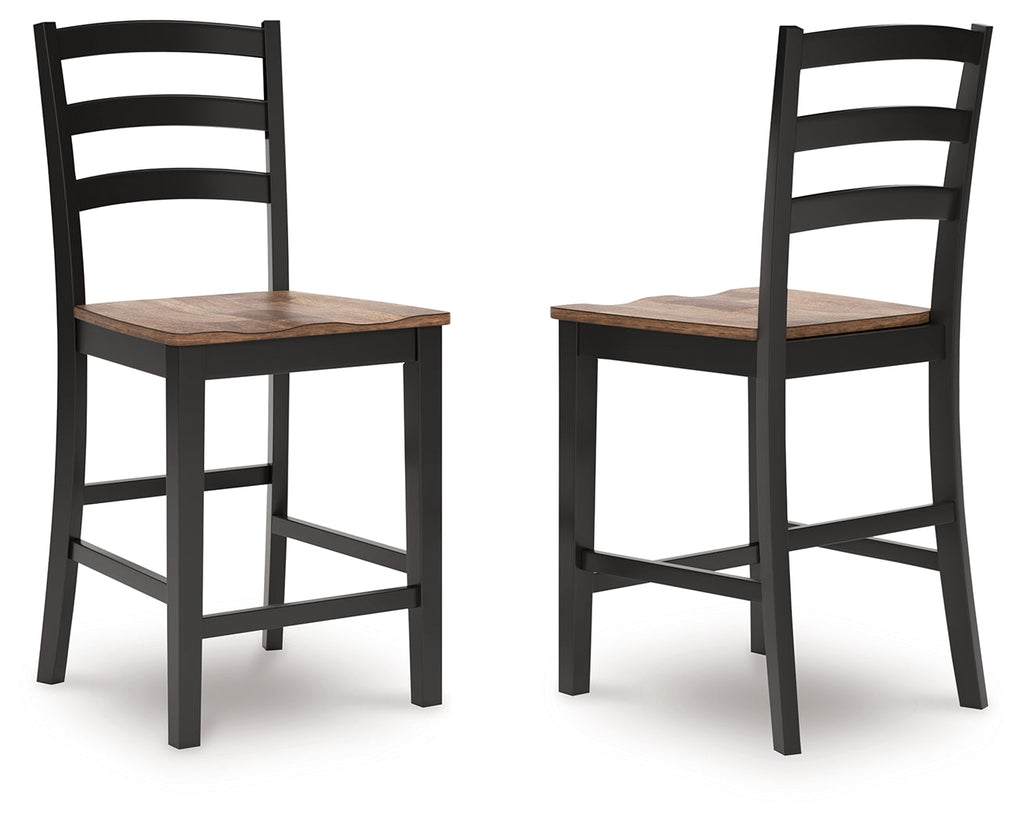 Wildenauer Brown/Black Counter Height Barstool (Set of 2)