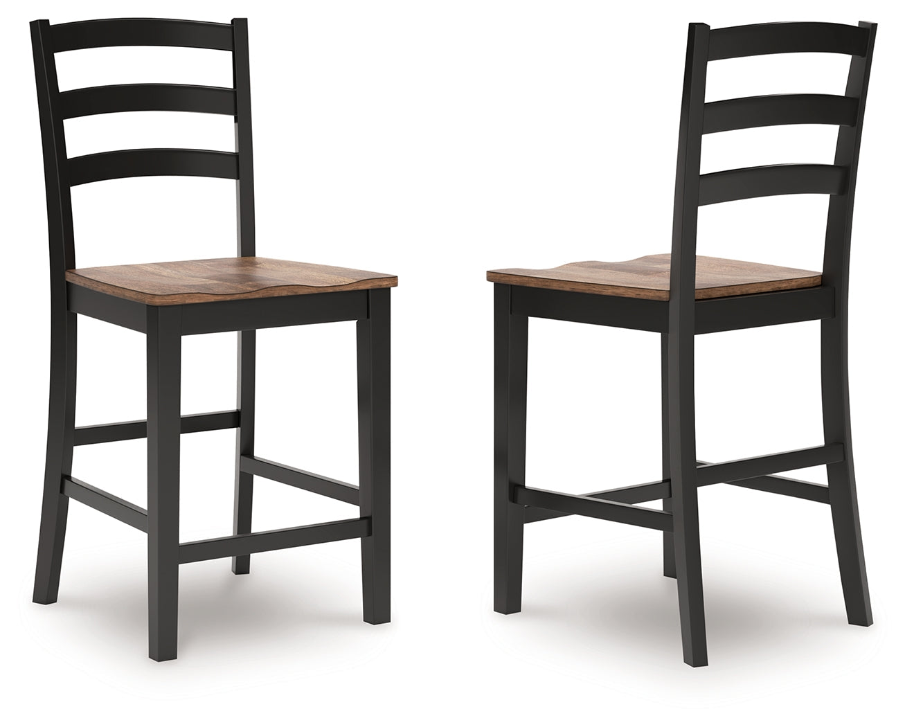 Wildenauer Brown/Black Counter Height Barstool (Set of 2)