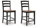 Wildenauer Brown/Black Counter Height Barstool (Set of 2)