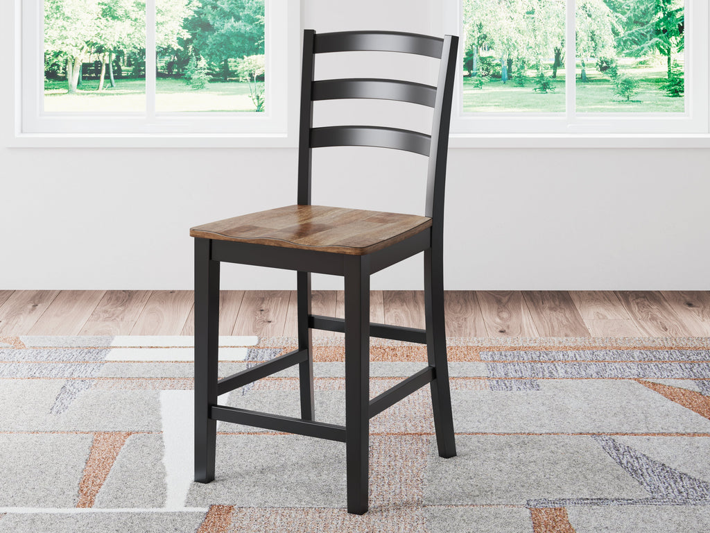 Wildenauer Brown/Black Counter Height Barstool (Set of 2)