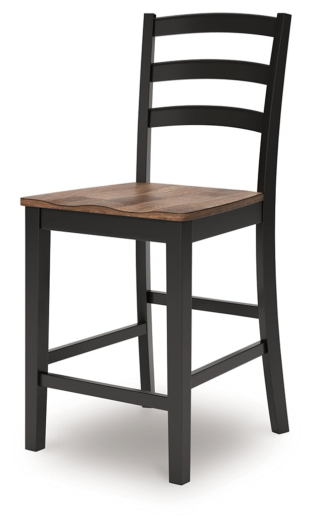 Wildenauer Brown/Black Counter Height Barstool (Set of 2)