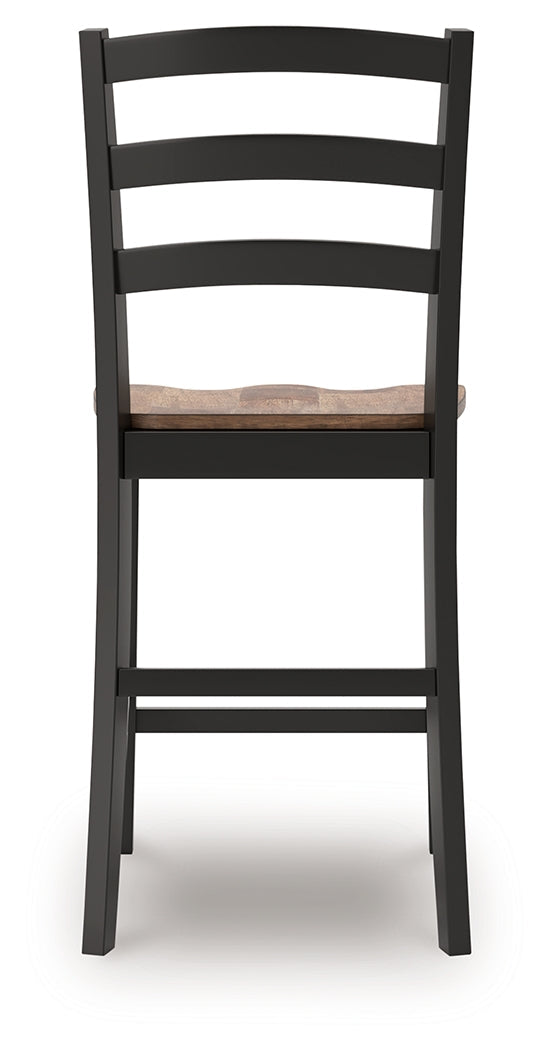 Wildenauer Brown/Black Counter Height Barstool (Set of 2)